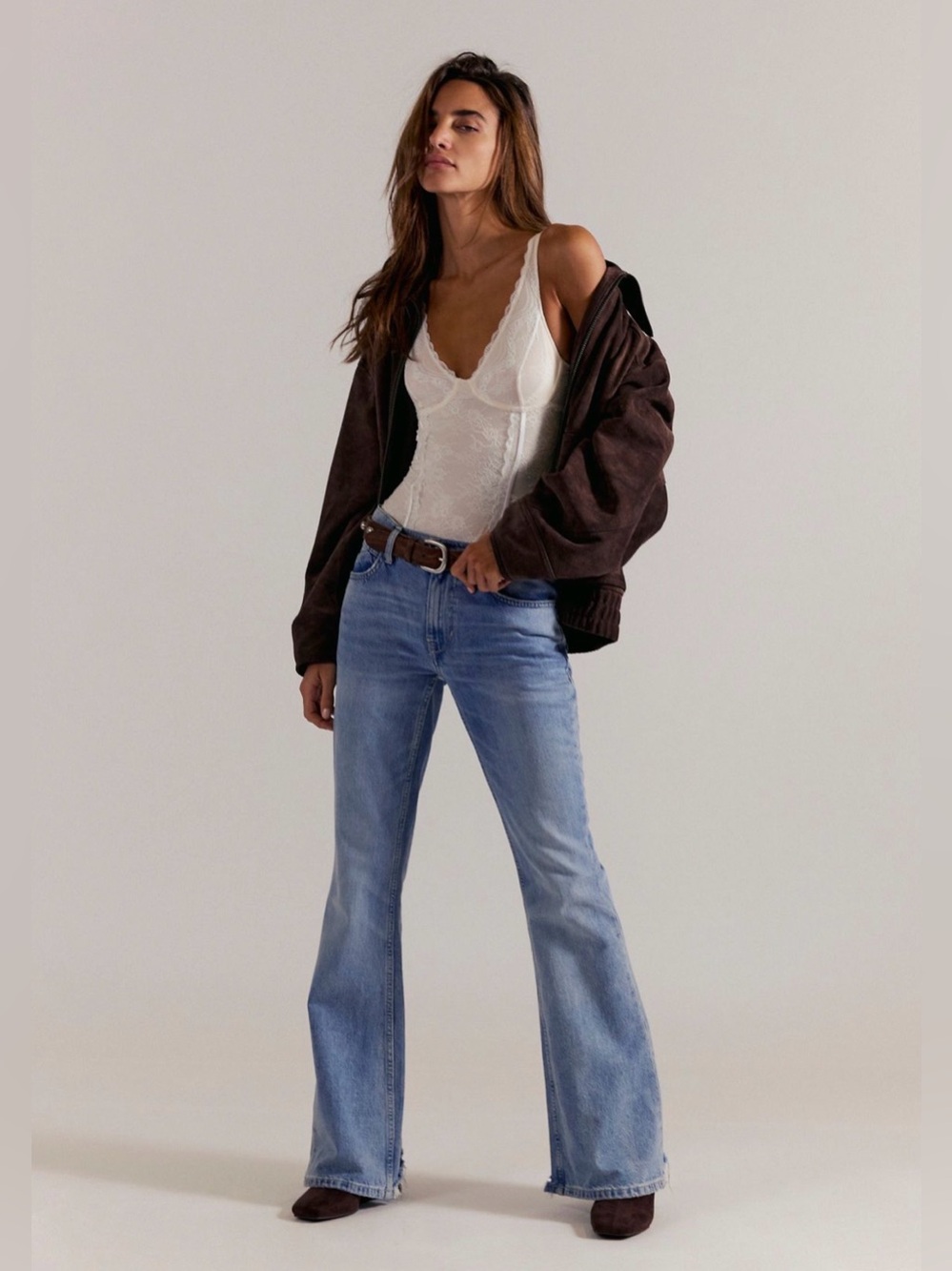 Free People NWT We The Free West Coast Relaxed Flare Jeans W28 Coastal Cowgirl